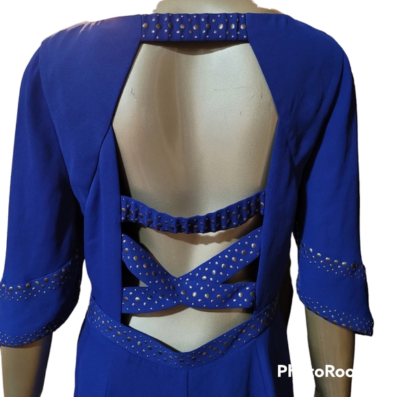 Bcbg Lexy blue strappy back dress sz large - Picture 3 of 8